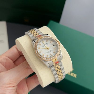 Rolex Datejust 31mm White MOP Dial 316L Steel Two-tone Gold Jubilee Bracelet Diamond Markers Lady Watch